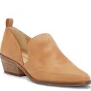 Lucky Brand Mahzan Tan Leather Side Slit Pointed Toe Loafers Sz 8